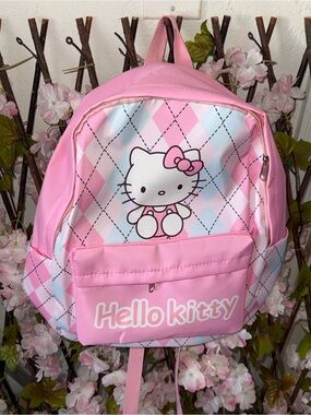 Hello Kitty Pink Argyle Kids Backpack